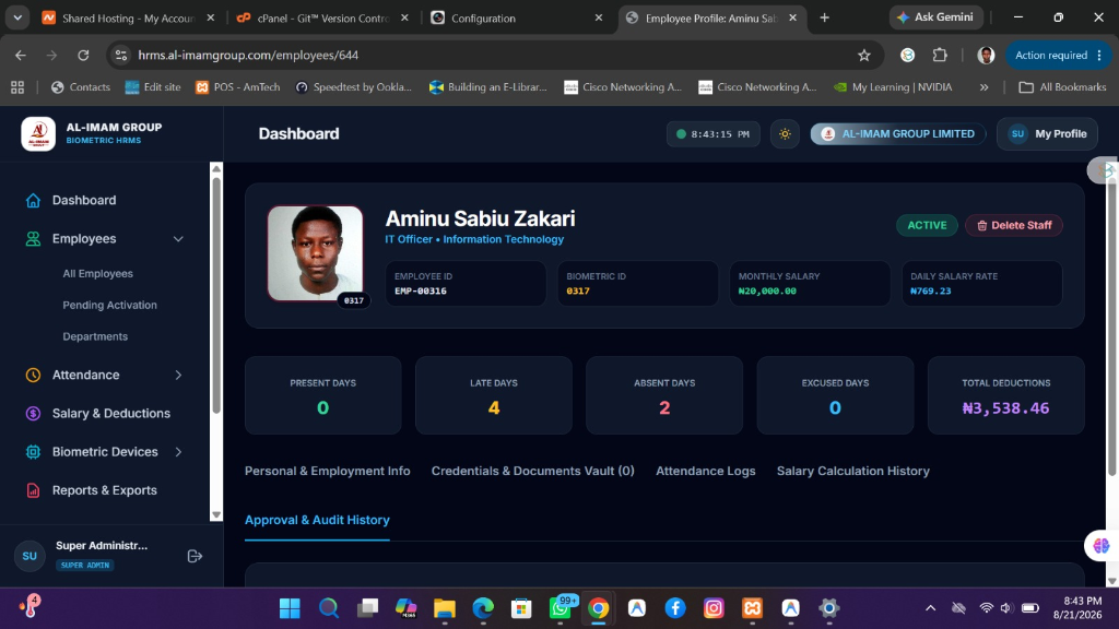 Al-Imam Group HRMS & Biometric Payroll Screenshot 3